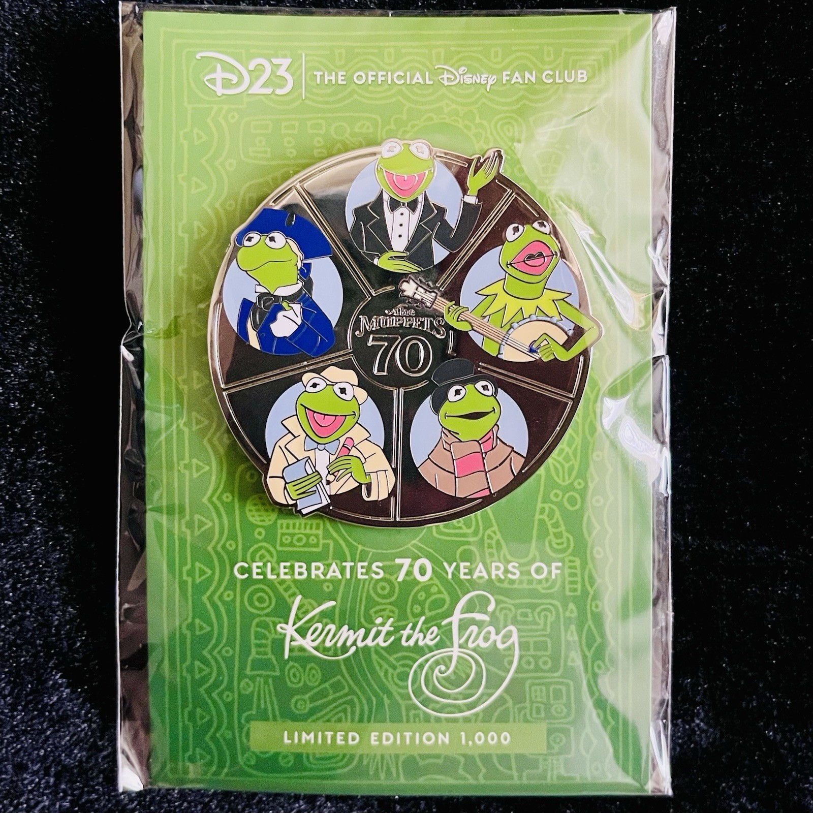 LE D23 Muppets Kermit Through Years Muppet Vision 70th Anniversary DS Disney Pin