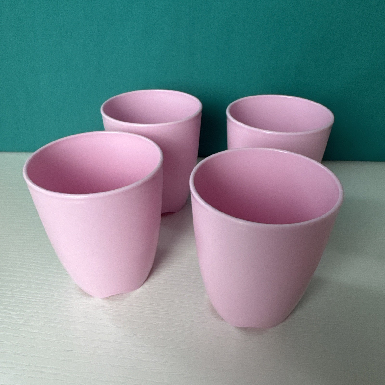 Tupperware Set of 4 Open House Floresta Tumblers 9 oz / 275ml Dusty Rose Pink !