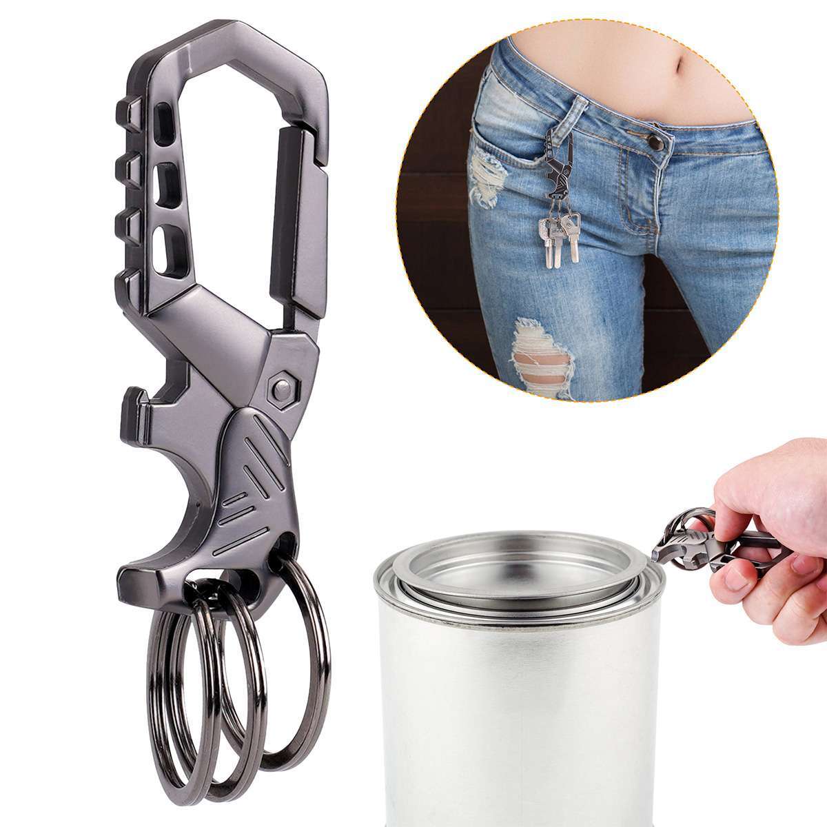 Heavy Duty Key Chain Bottle Opener Carabiner Car Key Chains for Men Women USA