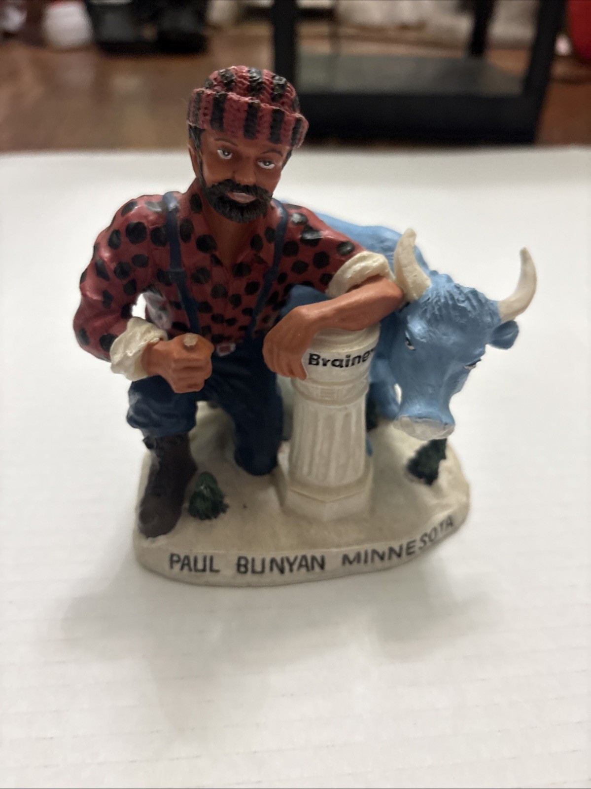 Vintage 80s Paul Bunyan Minnesota Paul Bunyan Land Resin Figurine 5 Inches Tall
