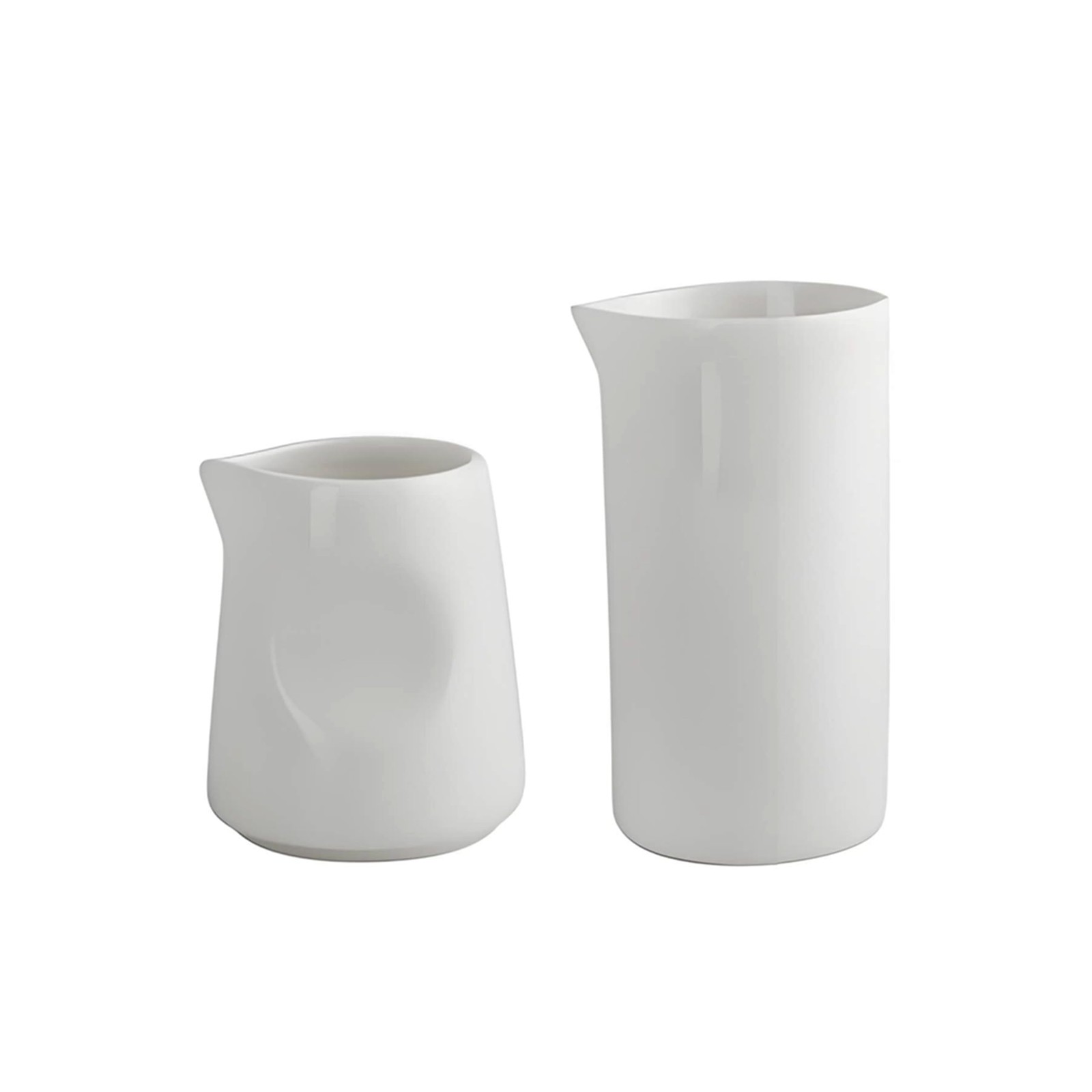 Modern White Ceramic Mini Creamer Set, 3-4 oz Small Milk Pitcher Containers f…