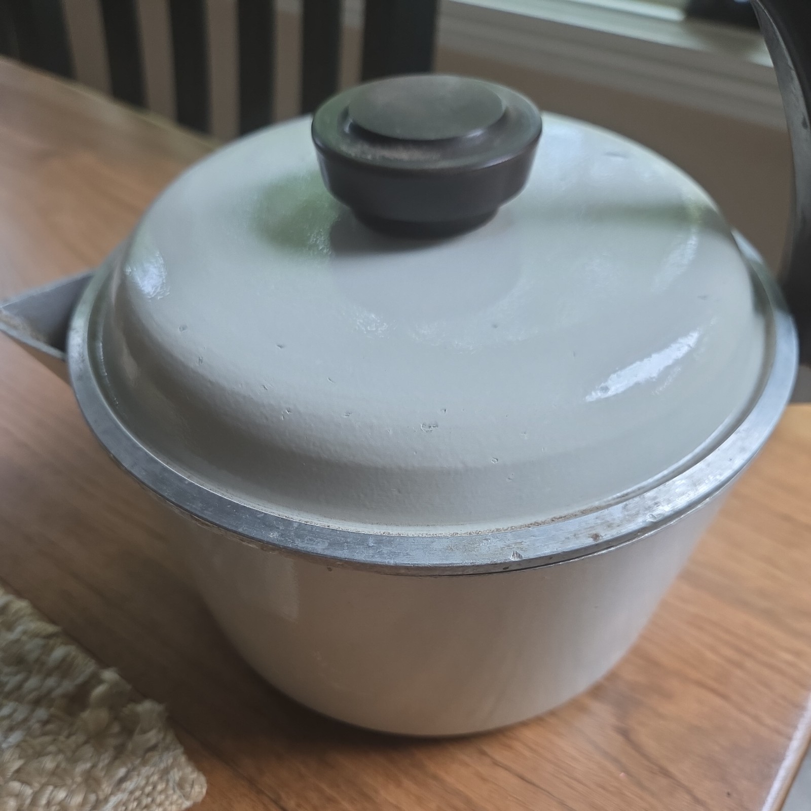Vintage Mid Century Metal Tea Pot Kettle With Lid