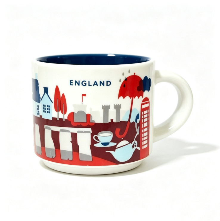 Starbucks You Are Here England Mini Ceramic Mug 2oz Travel Souvenir Coffee Cup