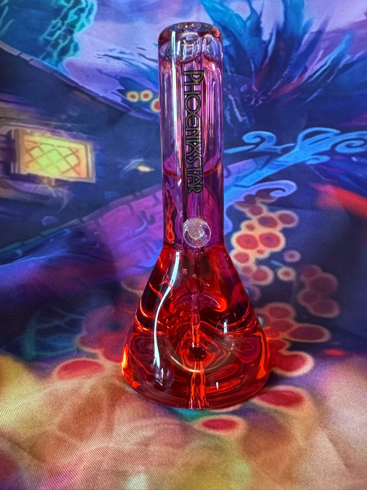 PIPE FREEZE Phoenix Star Glass Hand Pipes With Glycerin – 5″ RED