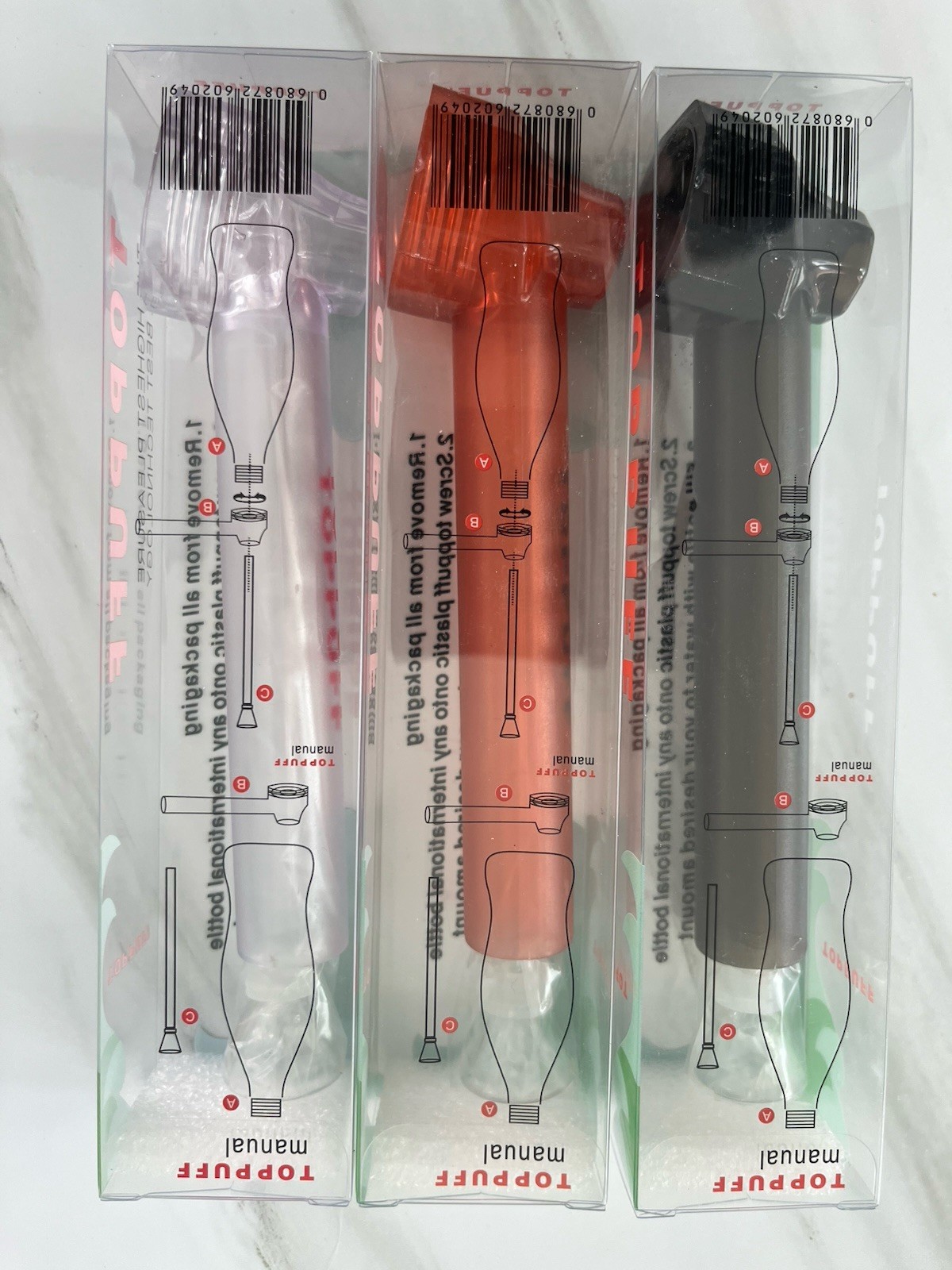 3 Unit Portable Hookah Screw on Bottle Mobile Water Glass Bong