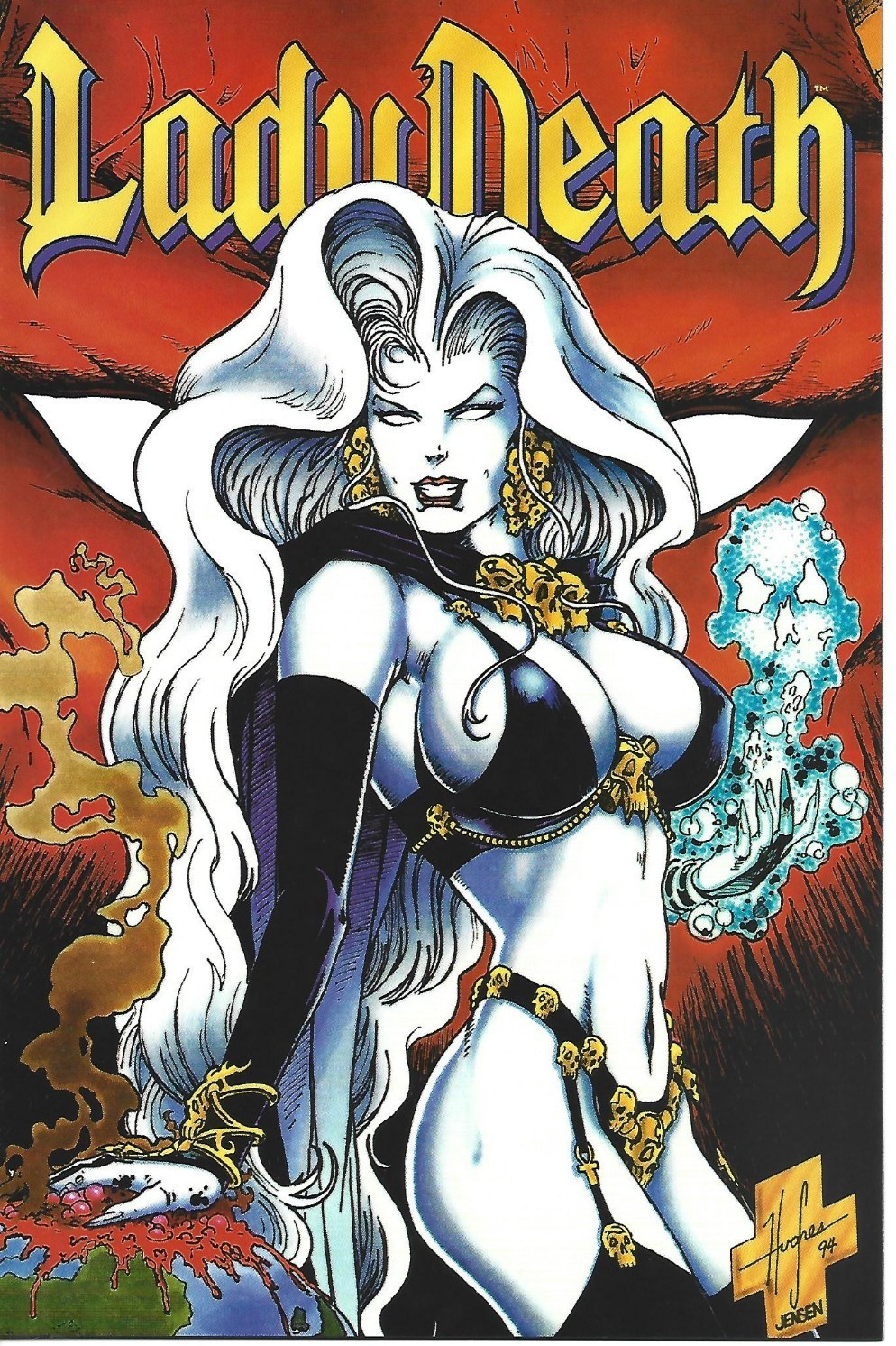 LADY DEATH BETWEEN HEAVEN AND HELL #4 HUGHES /JENSEN COVER A CHAOS COMICS 1995