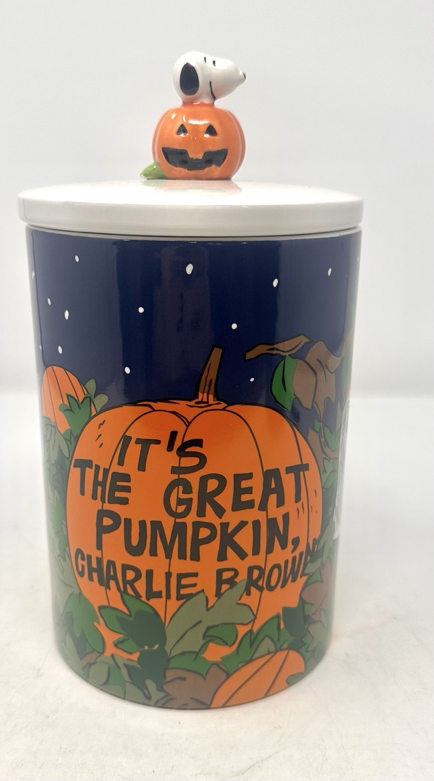 Peanuts IT’S THE GREAT PUMPKIN, CHARLIE BROWN HALLOWEEN Ceramic Cookie Jar New