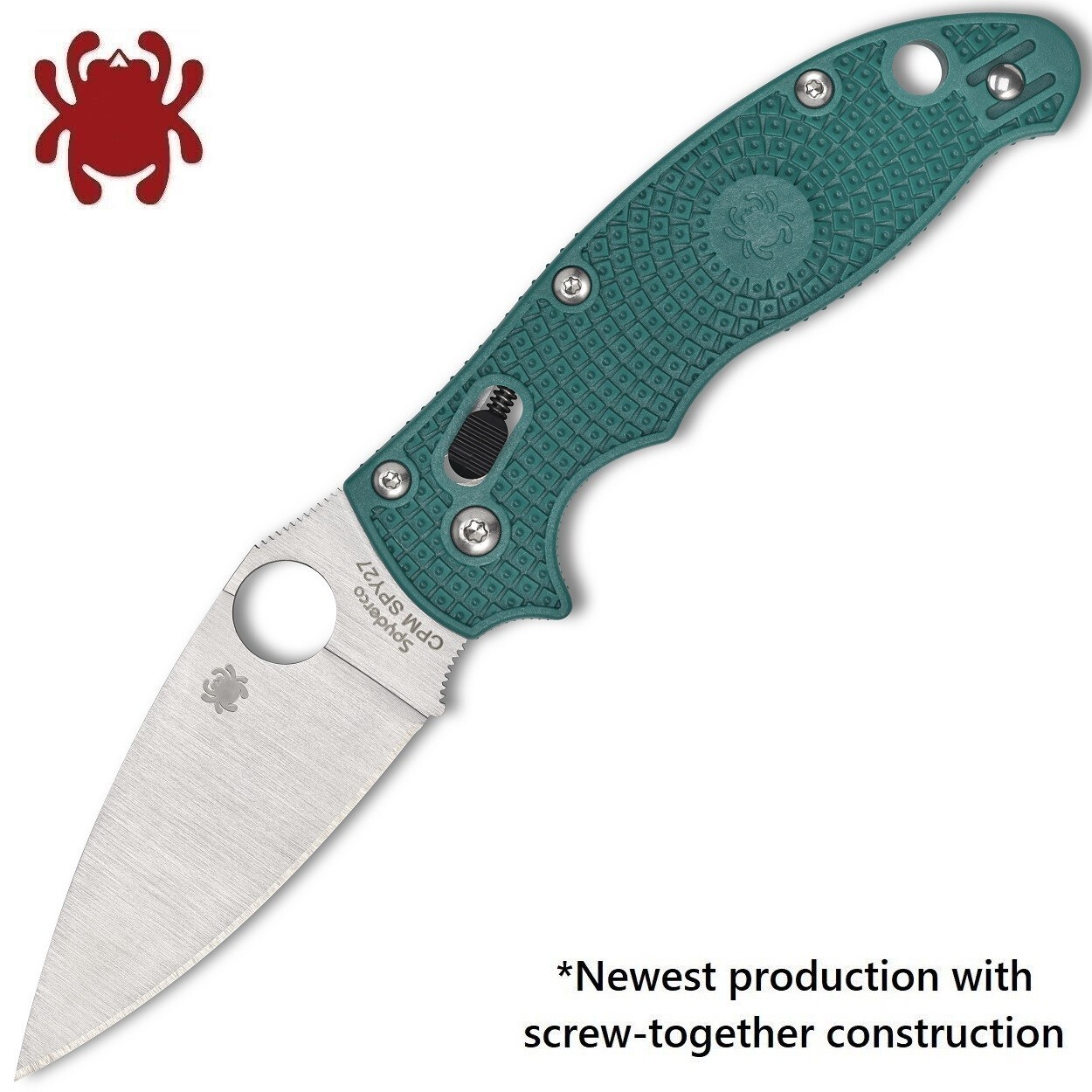 Spyderco Manix 2 SPY27 Satin Plain Blade CQI Mineral Blue FRCP Handles C101PCBL2