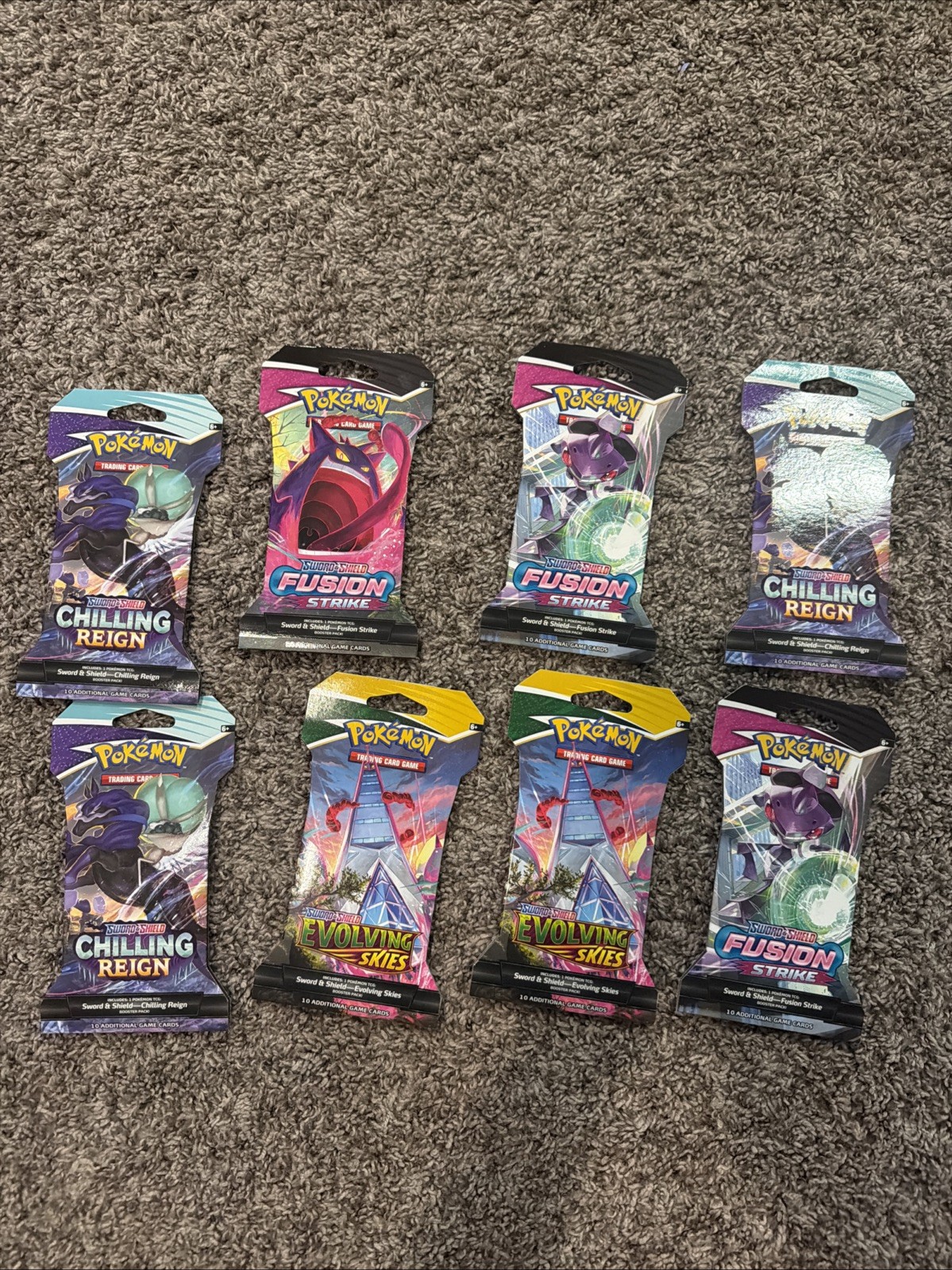 empty evolving skies, Fusion Strikes, Chilling Reign Blister Packs