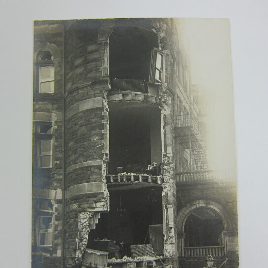 Real Photo Postcard RPPC 1913 Dayton Ohio Flood Steele High School Antique