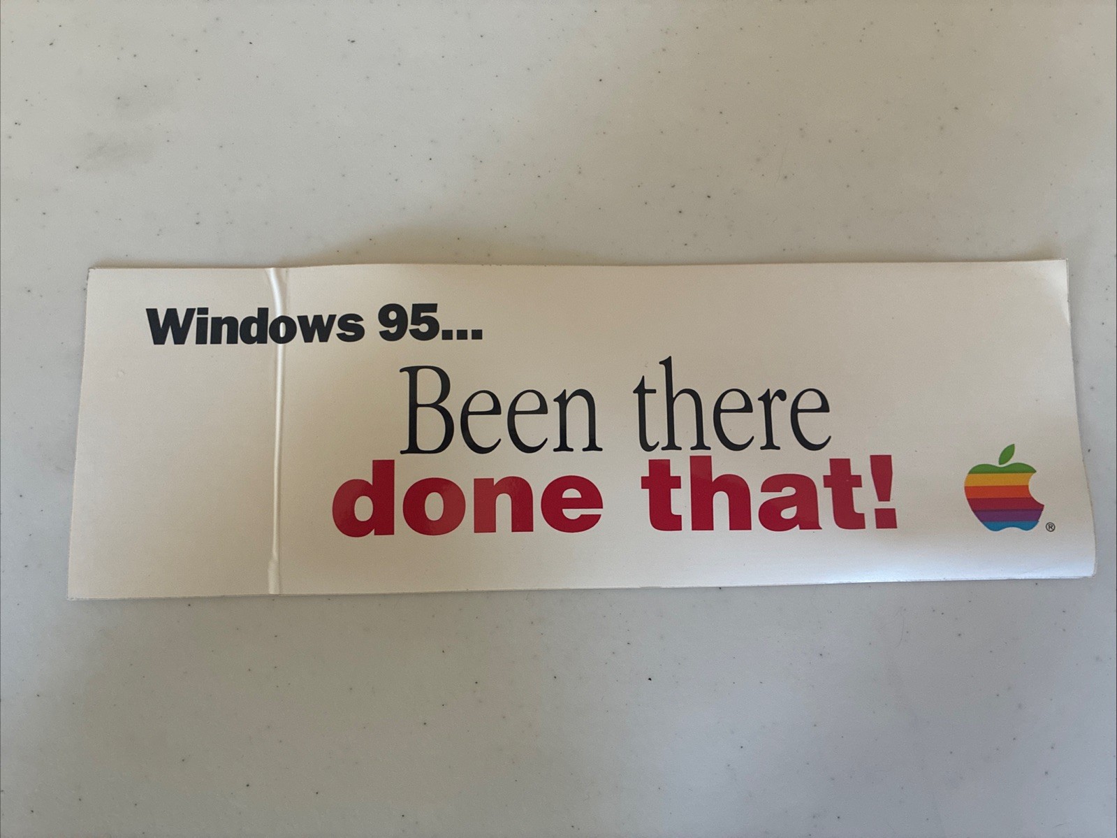 Vintage Apple Computers Bumper Sticker “ Been There Done that “ Windows 95