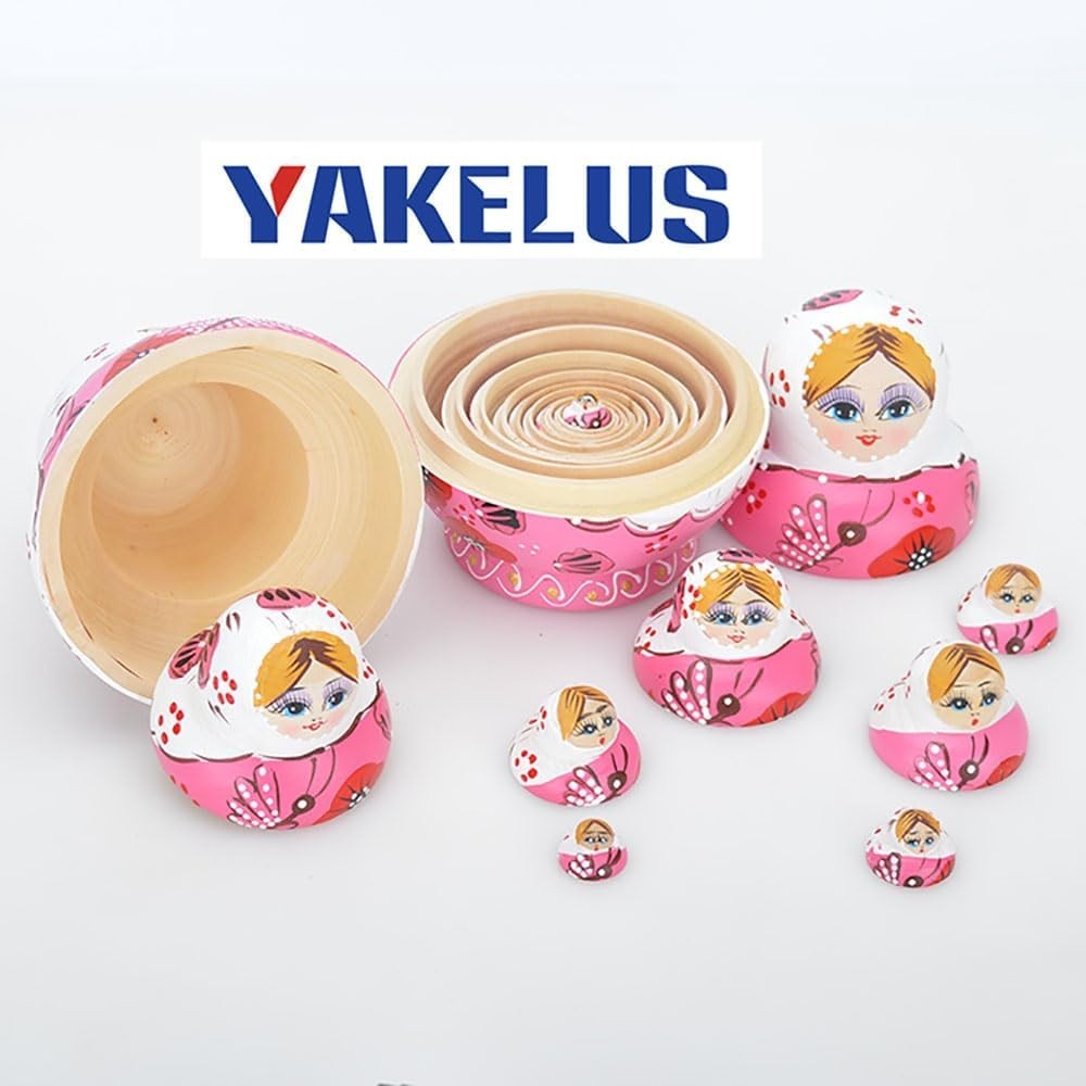 Russian Nesting Dolls for Kids Matryoshka Doll 10Pcs Handmade