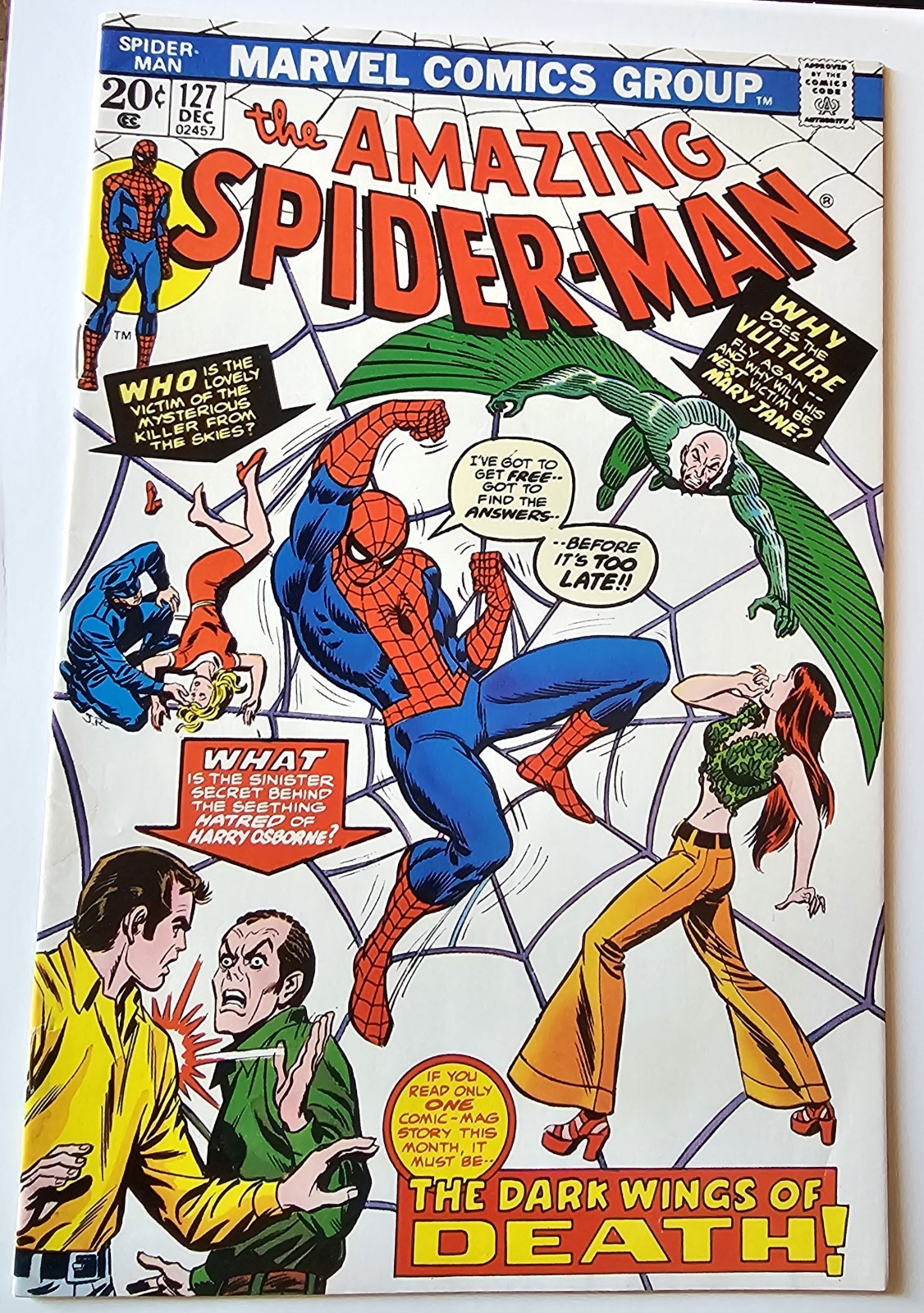 Amazing Spider-Man #127 VF+ 1973 1st Clifton Shallot Vulture III Bright Glossy