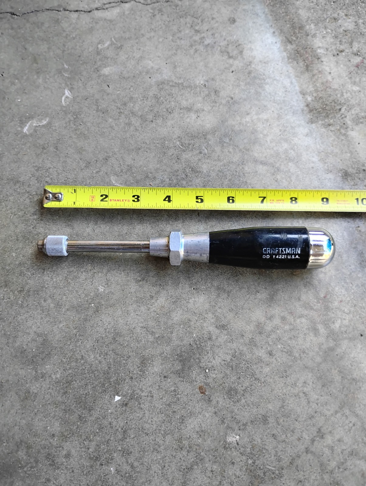 Vintage Sears Craftsman DD-9 4221 Push Drill Driver with 8 Bits, Black Handle