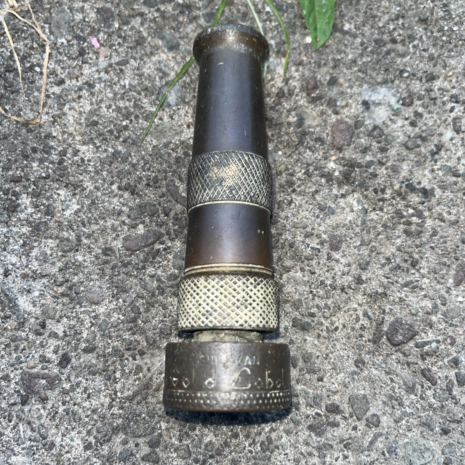 Vintage SHERMAN GOLD LABEL Brass Water Garden Hose Nozzle USA 4”