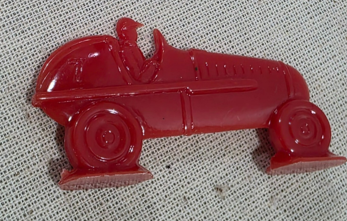 Vintage ’43 Cracker Jack Prize Stand-up Toy Plastic Tractor/Race Car