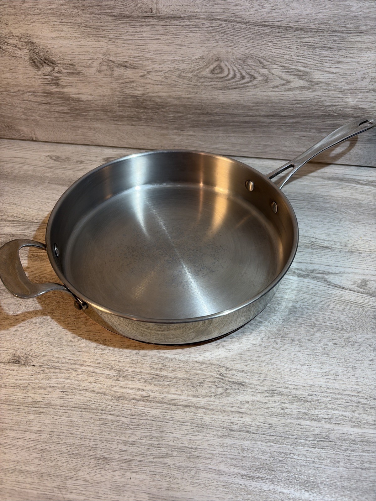 Betty Crocker Heavy 18/10 Stainless Steel 12″ Copper Bottom Sauté Pan w/Handles