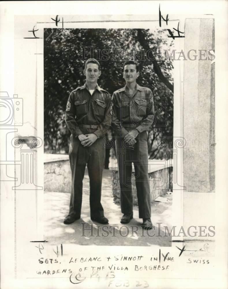 1944 Press Photo Sergeants Alfred LeBlanc and James Sinnott in Italy – nom08669