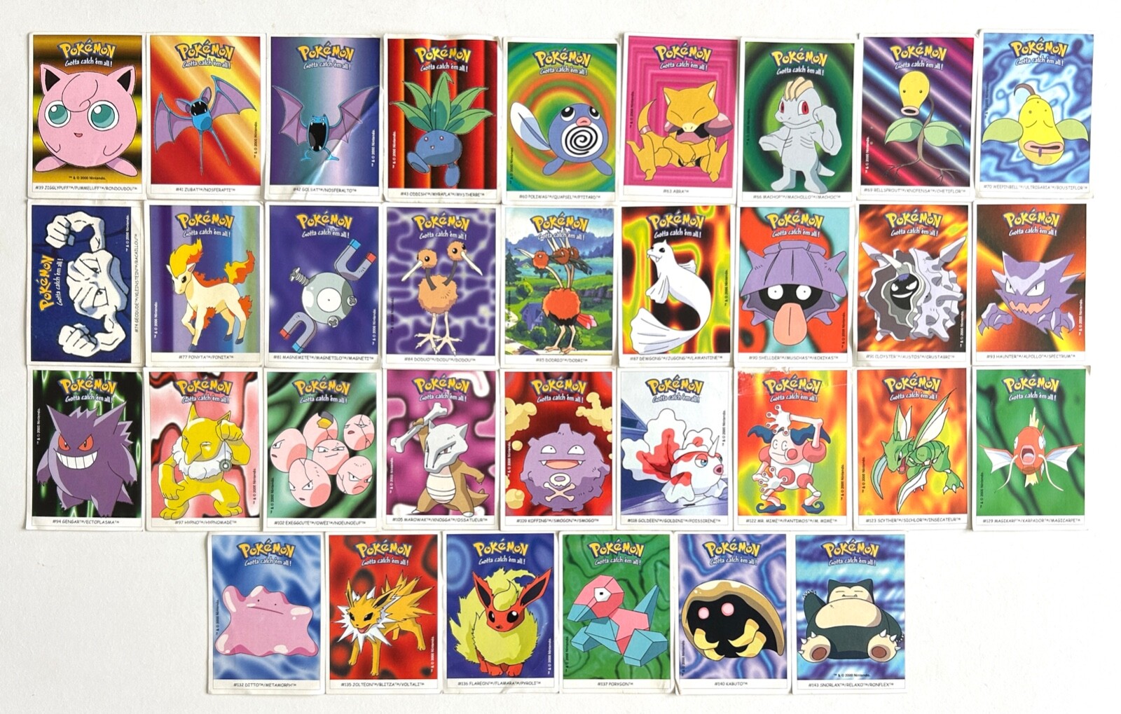 Pokemon – Dunkin Boomer Bubble Gum – Sticker Cards 2001 – You Choose – RARE