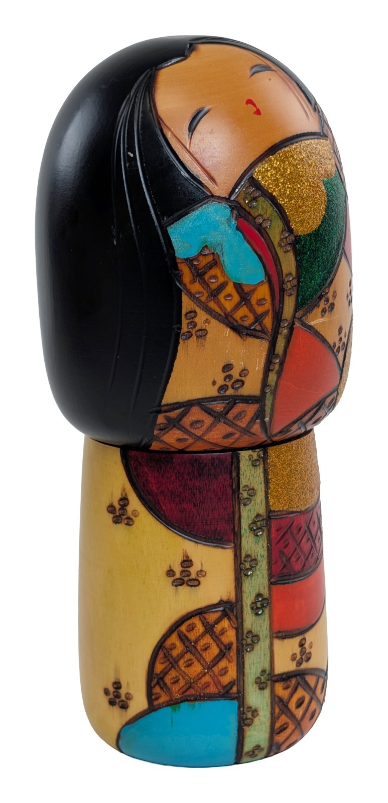 Creative Kokeshi Doll w Colorful Design by Sekiguchi Toshio from Japan 16cm 6.3″