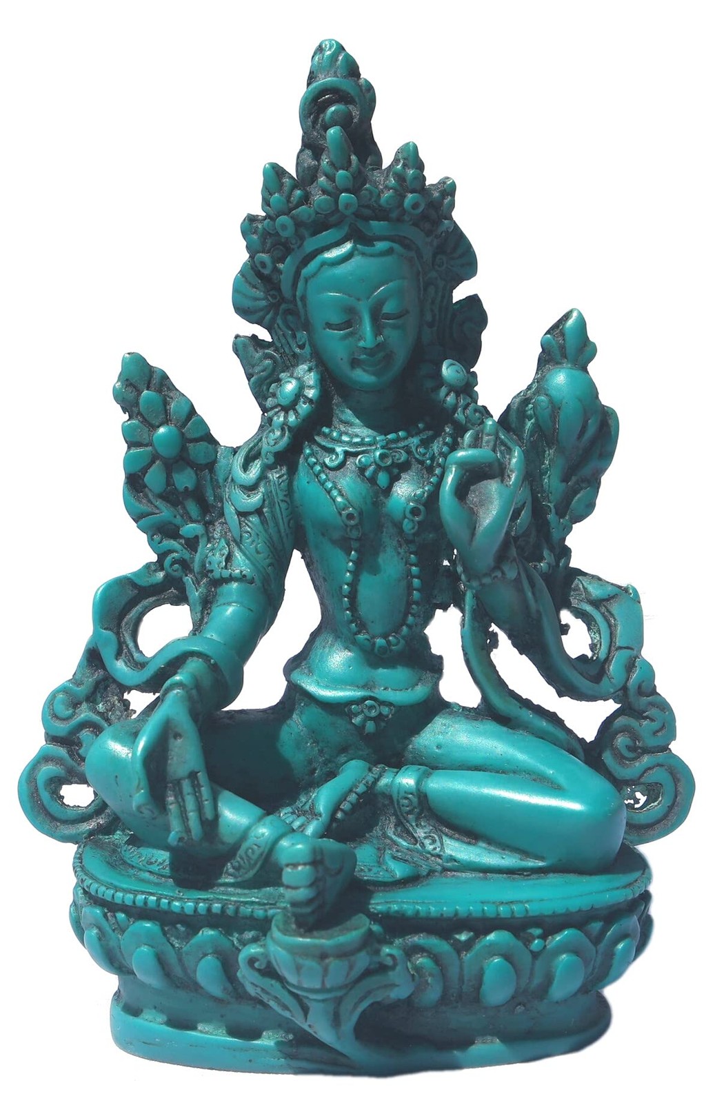 Mytibetshop Small Green Tara Statue For Home Handcrafted In Nepal By Himalayan