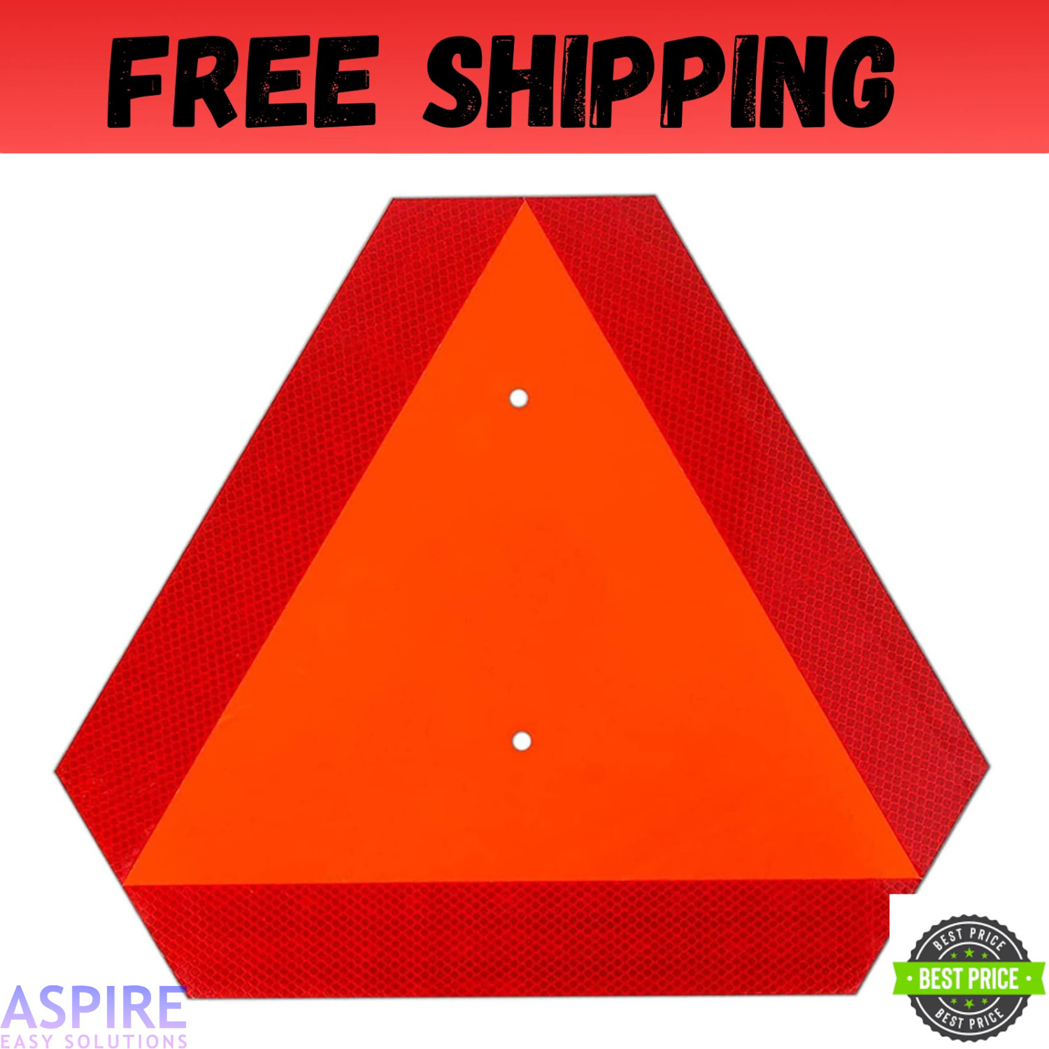 Reflective Slow Moving Vehicle Safety Triangle Sign for Golf Carts and Tractors