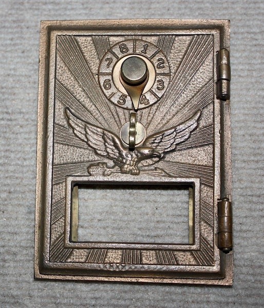 Antique USPS P O Post Office Box Postal Box Door With Glass and a Combination