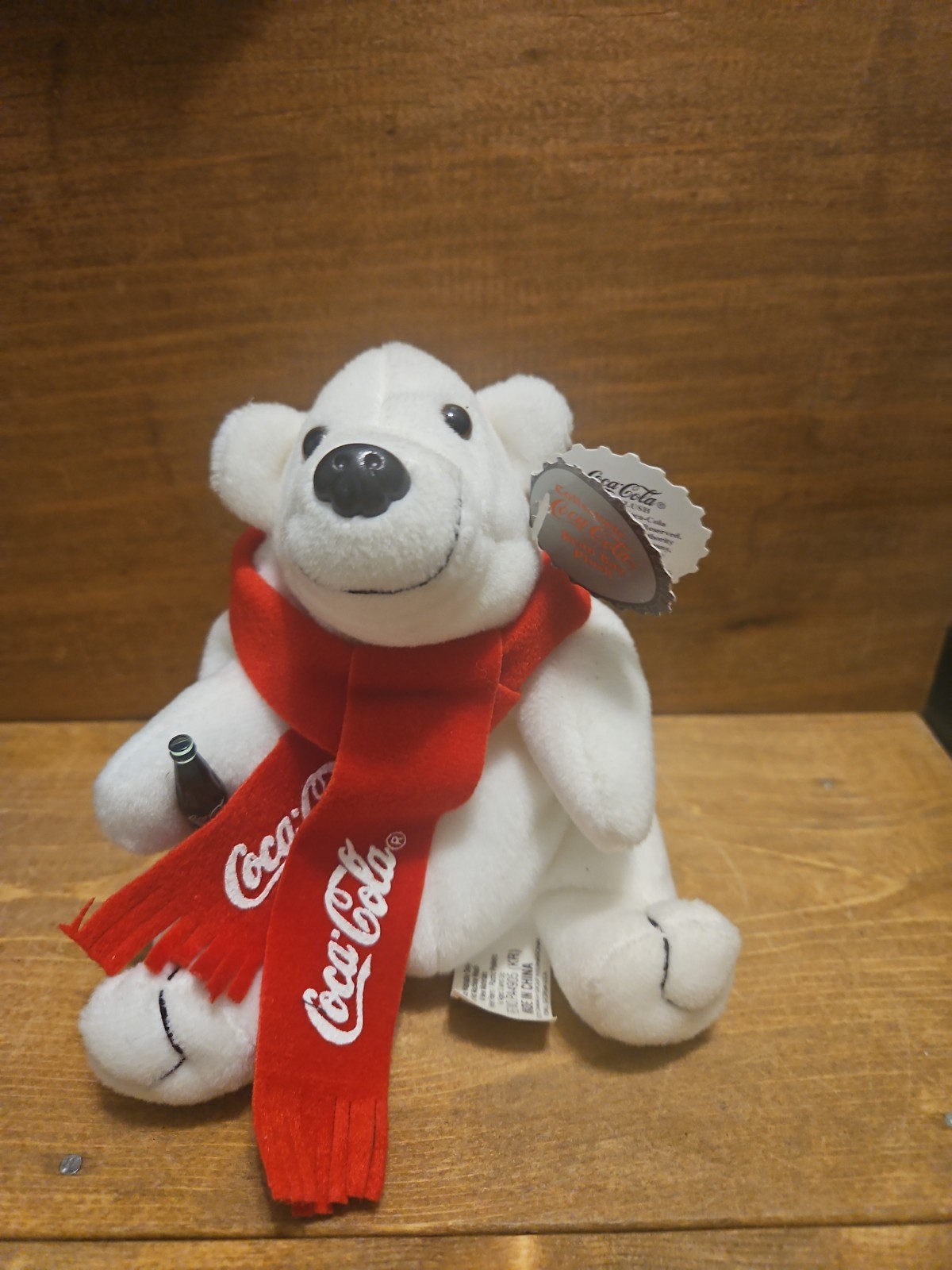 Vintage Coca Cola Coke Polar Bear Red Scarf Bean Bag Plush Collectible 1998 – D1