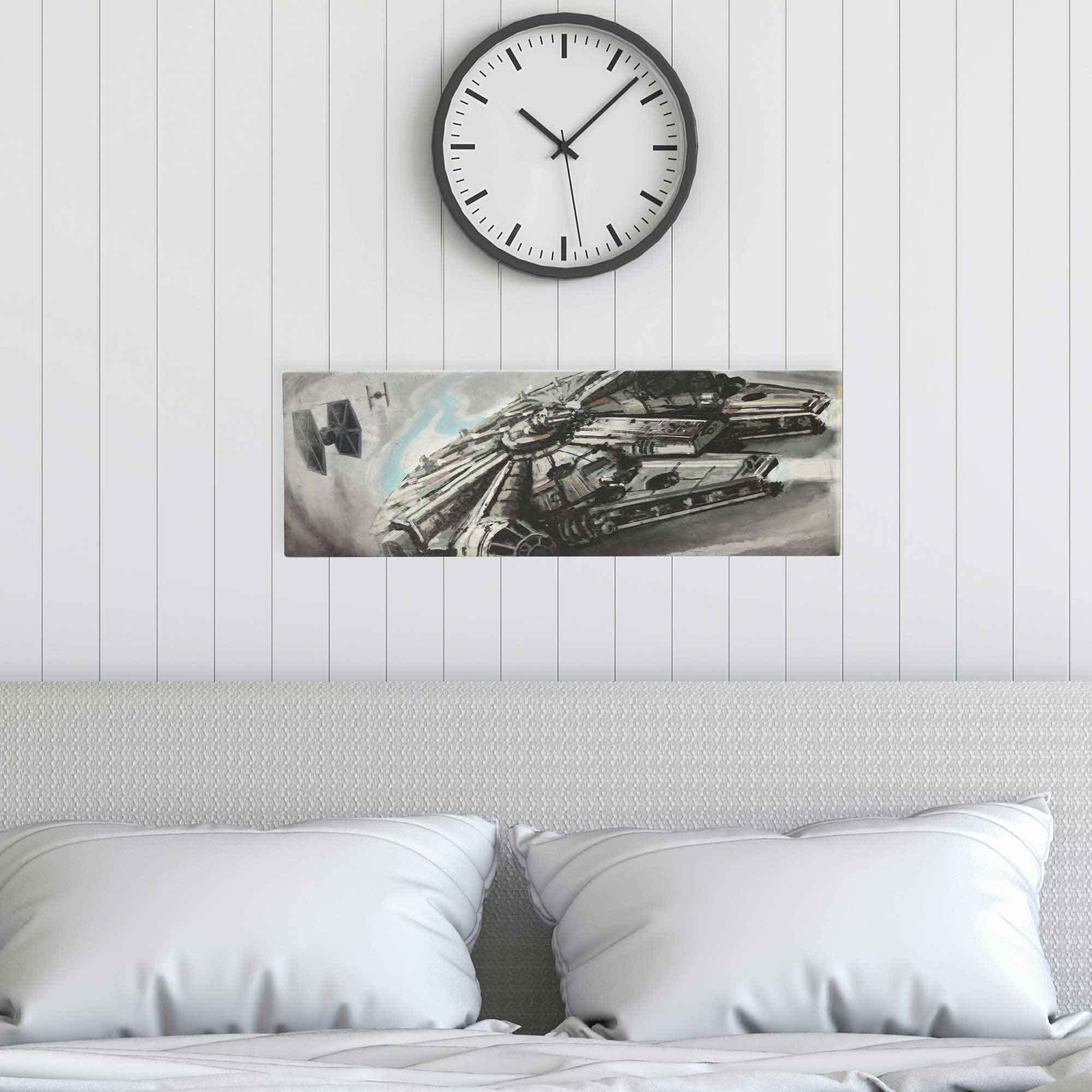 Open Road Brands Disney Star Wars Millennium Falcon Gallery Wrapped Canvas Wa…