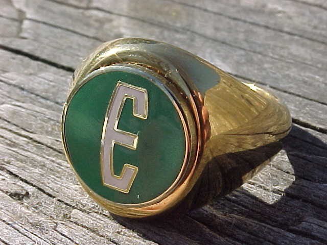 1958 1959 1960 Ford Edsel “E” Gold Chrome Ring Size #11 NOS Unique Hi-Quality
