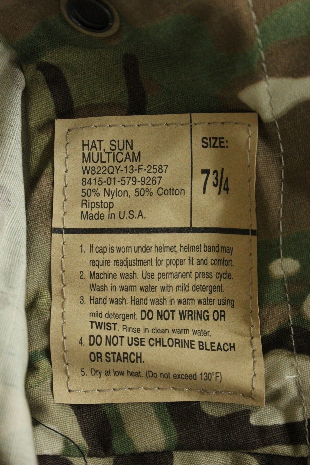 US ARMY GI MULTICAM ODU RIPSTOP CAMO COMBAT UNIFORM FLOPPY HAT BOONIE CAP 7 3/4