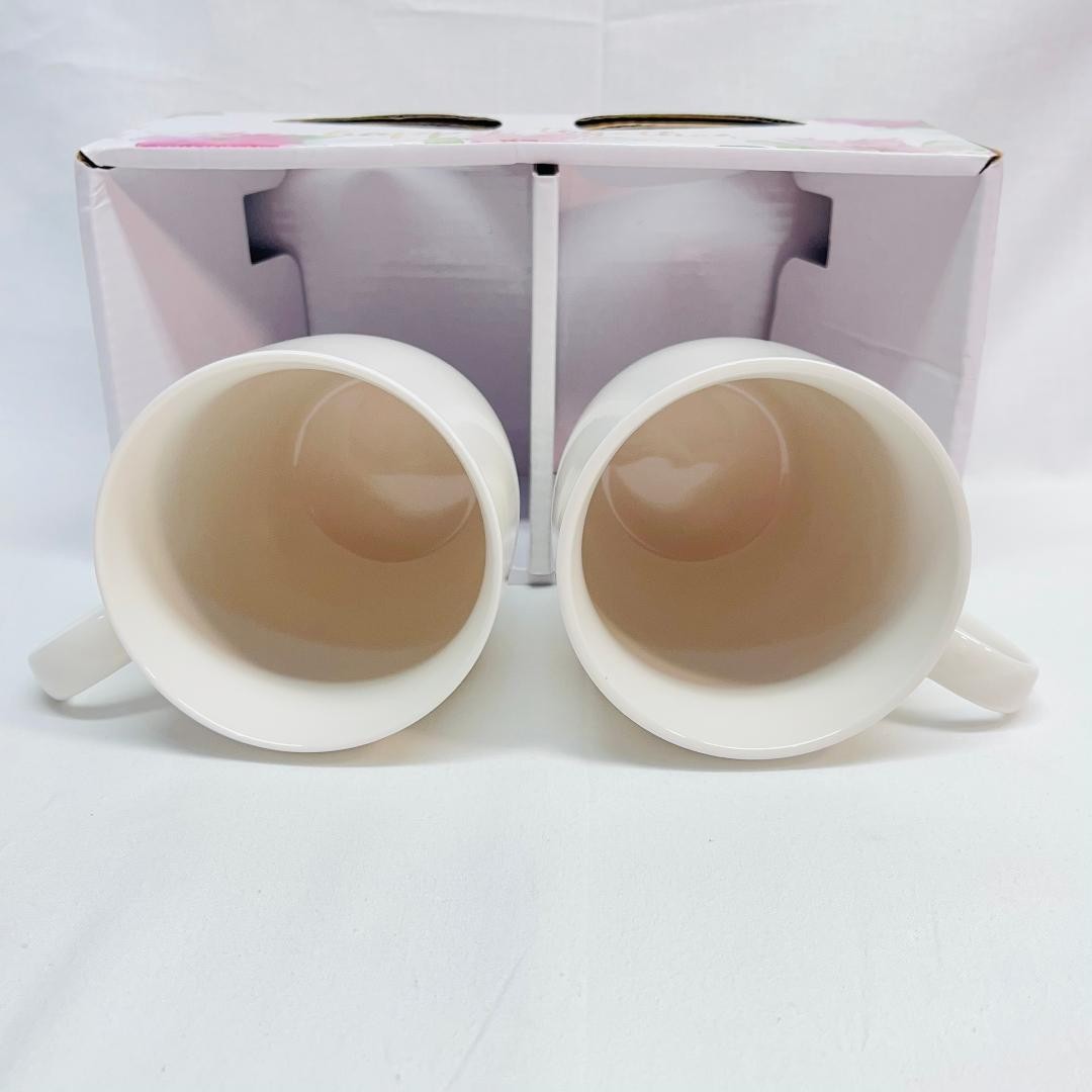 NEW Two Orly Ceramic Happy Together Tea Cocoa Coffee Mugs Gold Trim 3″ Dia x 4″H