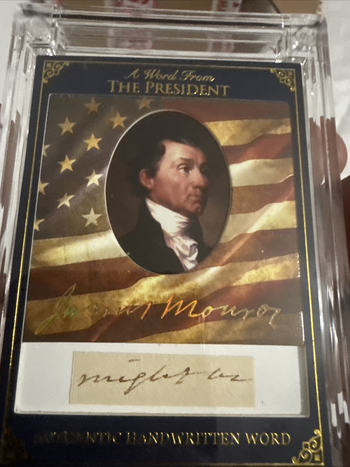 A Word From POTUS 2025 James Monroe Authentic Handwritten US Presidents Card