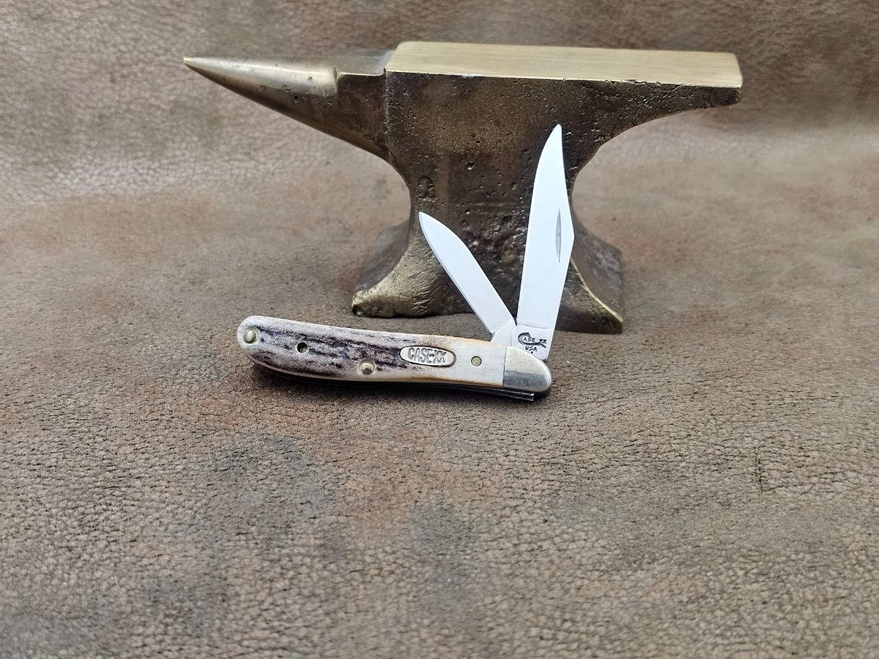 Case XX USA V5220 SS peanut pocket knife stag 1999