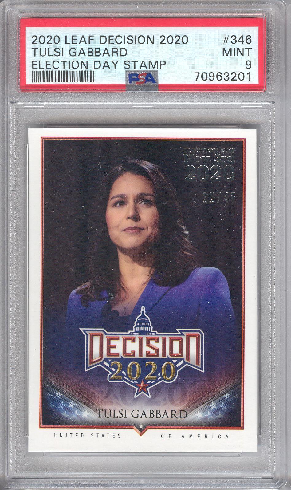 Tulsi Gabbard 346 2020 Decision Election Day Stamp – Nov 3 – PSA 9