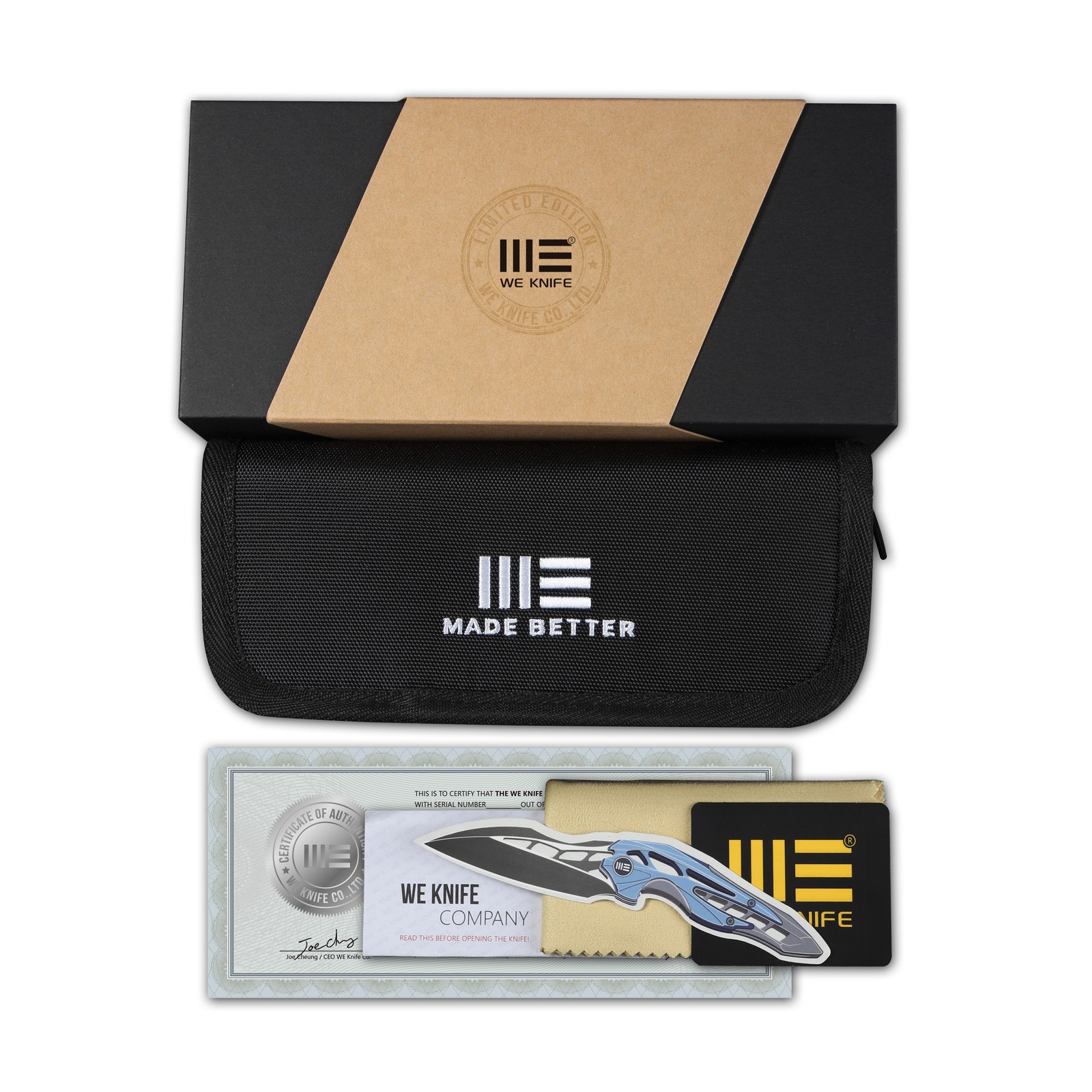 WE KNIFE Merata Frame Lock 22008A-1 Black CPM-20CV Titanium 1/205 Pocket Knives