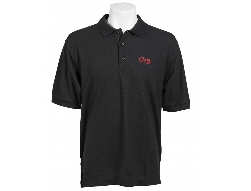 Case xx Embroidered Logo Black & Red Medium Polo Shirt 52531