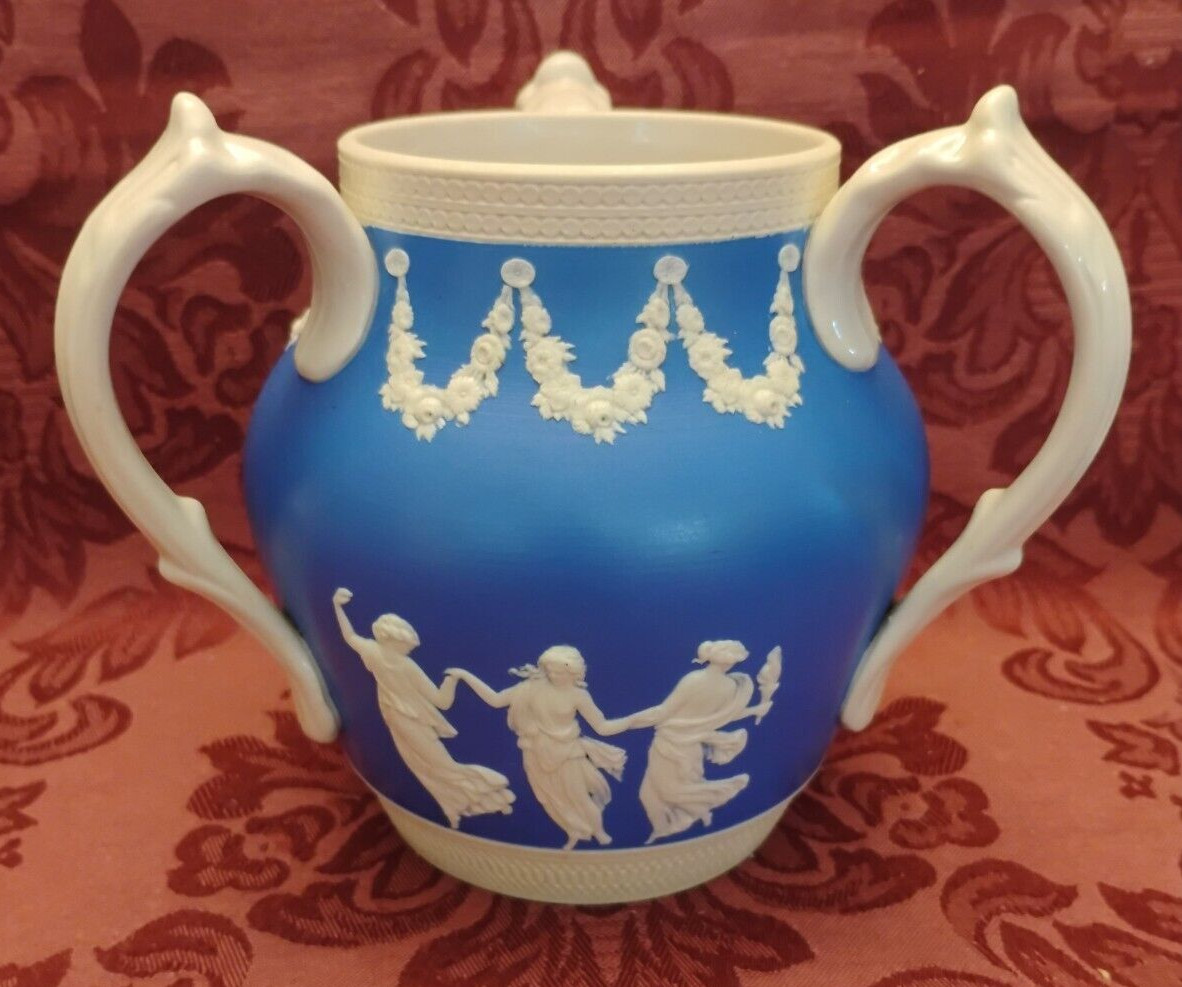 Spode Copeland Dancing Hours Blue Stoneware 5-1/2″ 3-Handled Mug/Cup -Very Nice!