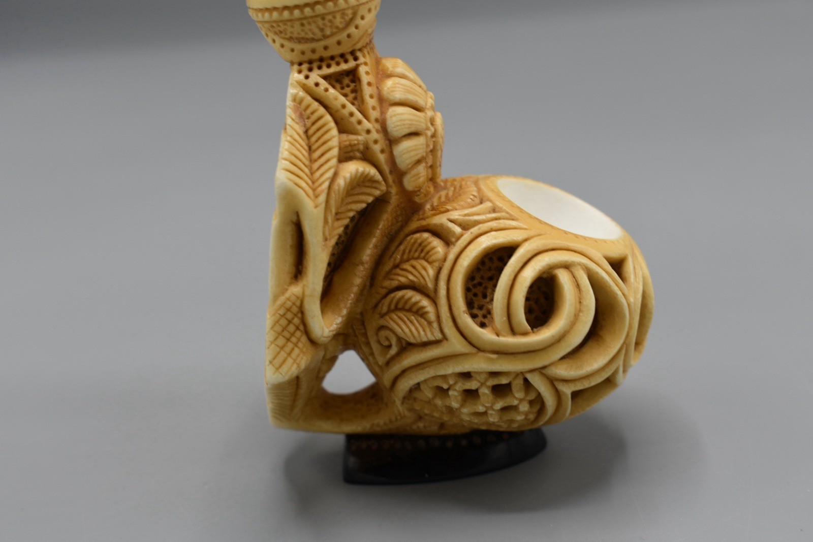 Fancy Sitter Ornate Squat Tomato Pipe BLOCK MEERSCHAUM-NEW Handmade Case#1094