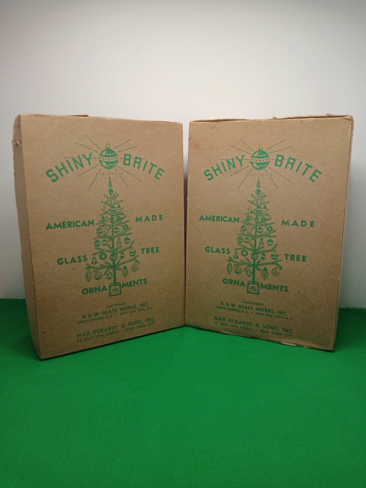 Vintage Shiny Brite Ornament Boxes ~ From WII Era ~ With Original Inserts & Lids