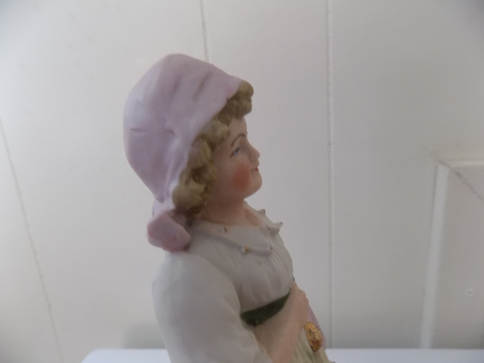 Antique 1890-1910 German Bisque 9″ Victorian Edwardian “Gardener Girl” Figure