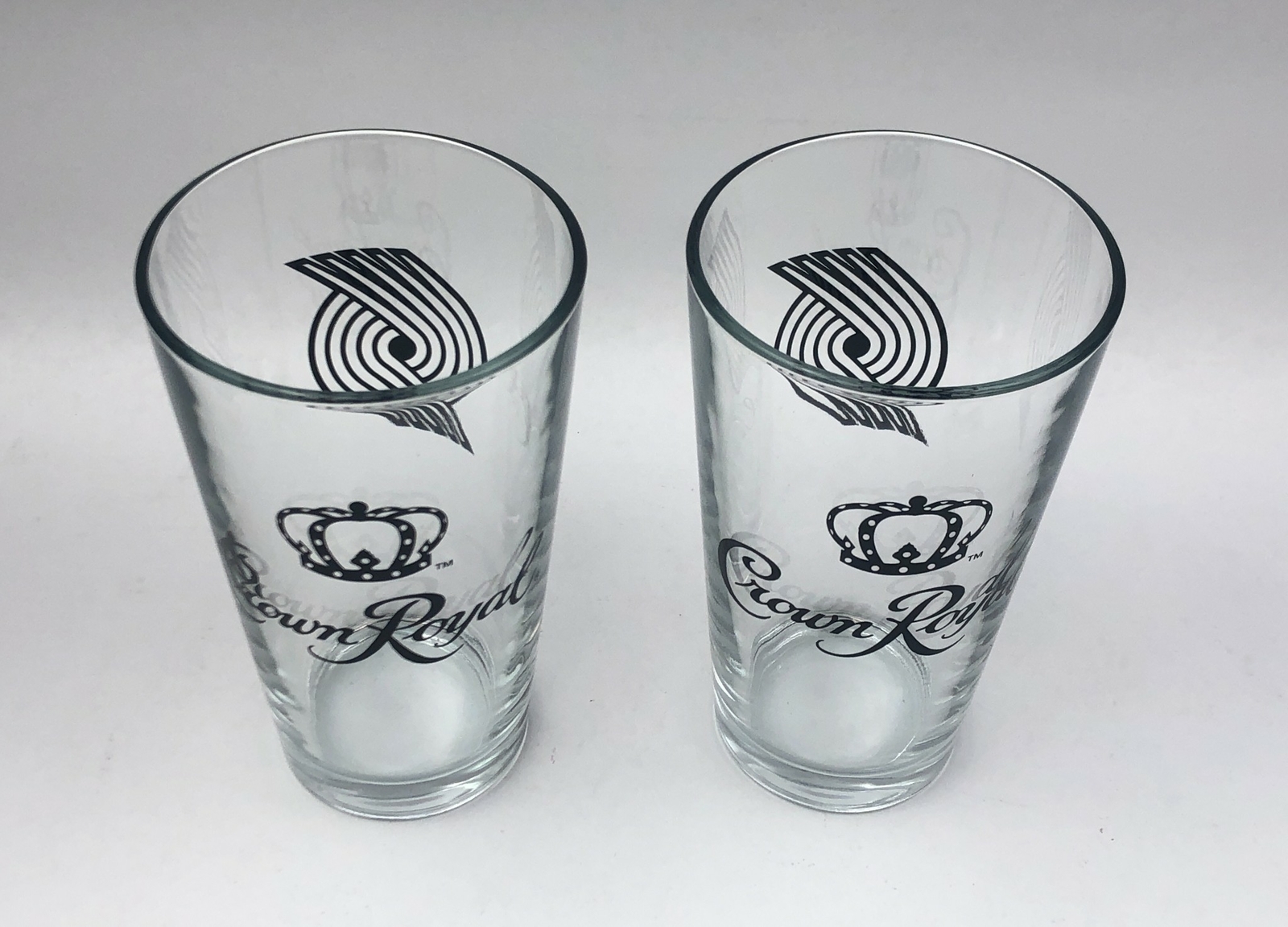 Royal Crown Clear Tumblr Glasses 6 inch Length Set of 2