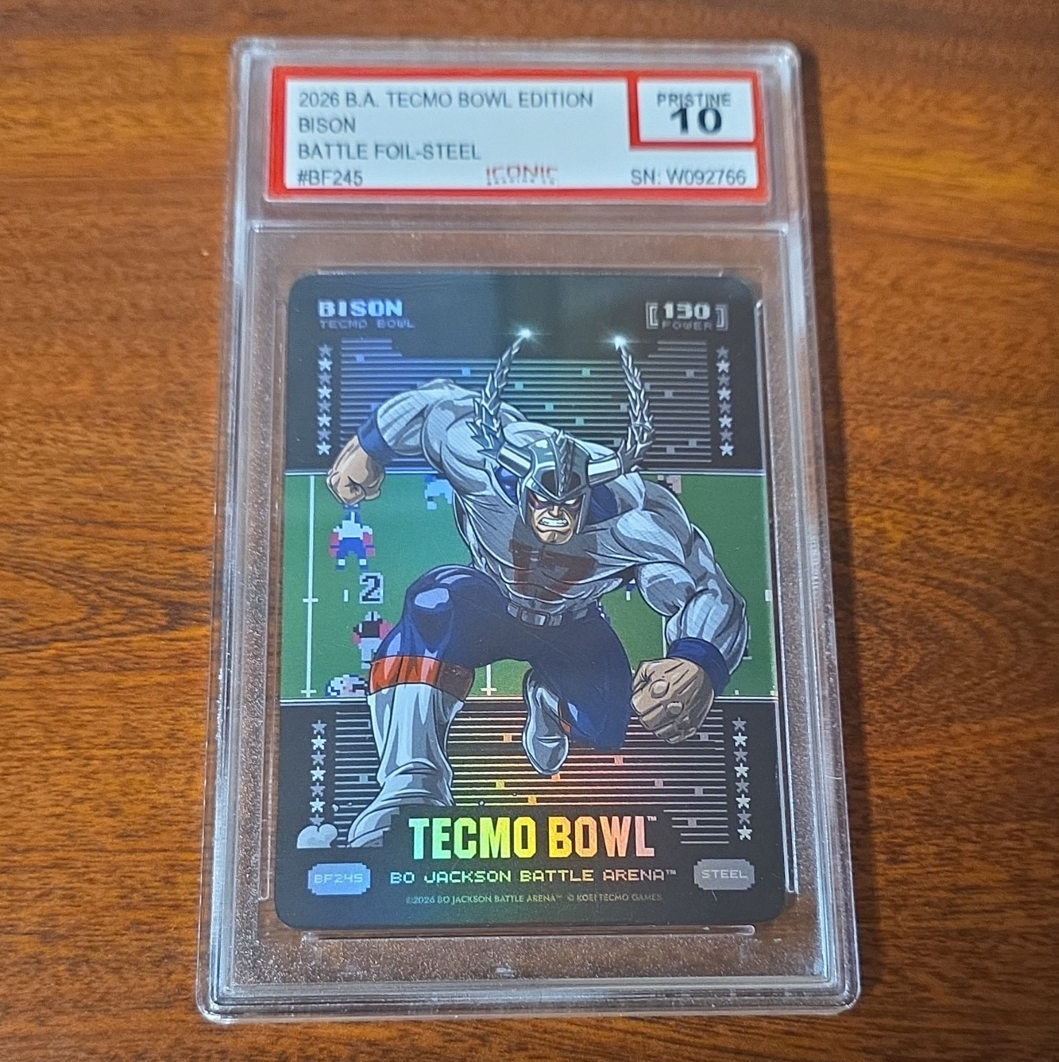 2026 Tecmo Bowl B.A. Tecmo Bowl Edition Bison Foil-Steel Josh Allan BF245 ICG 10