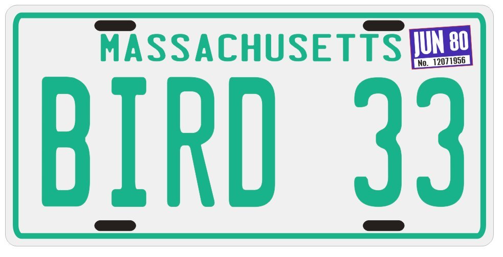 Larry Bird Boston Celtics Rookie 1980 MA License plate
