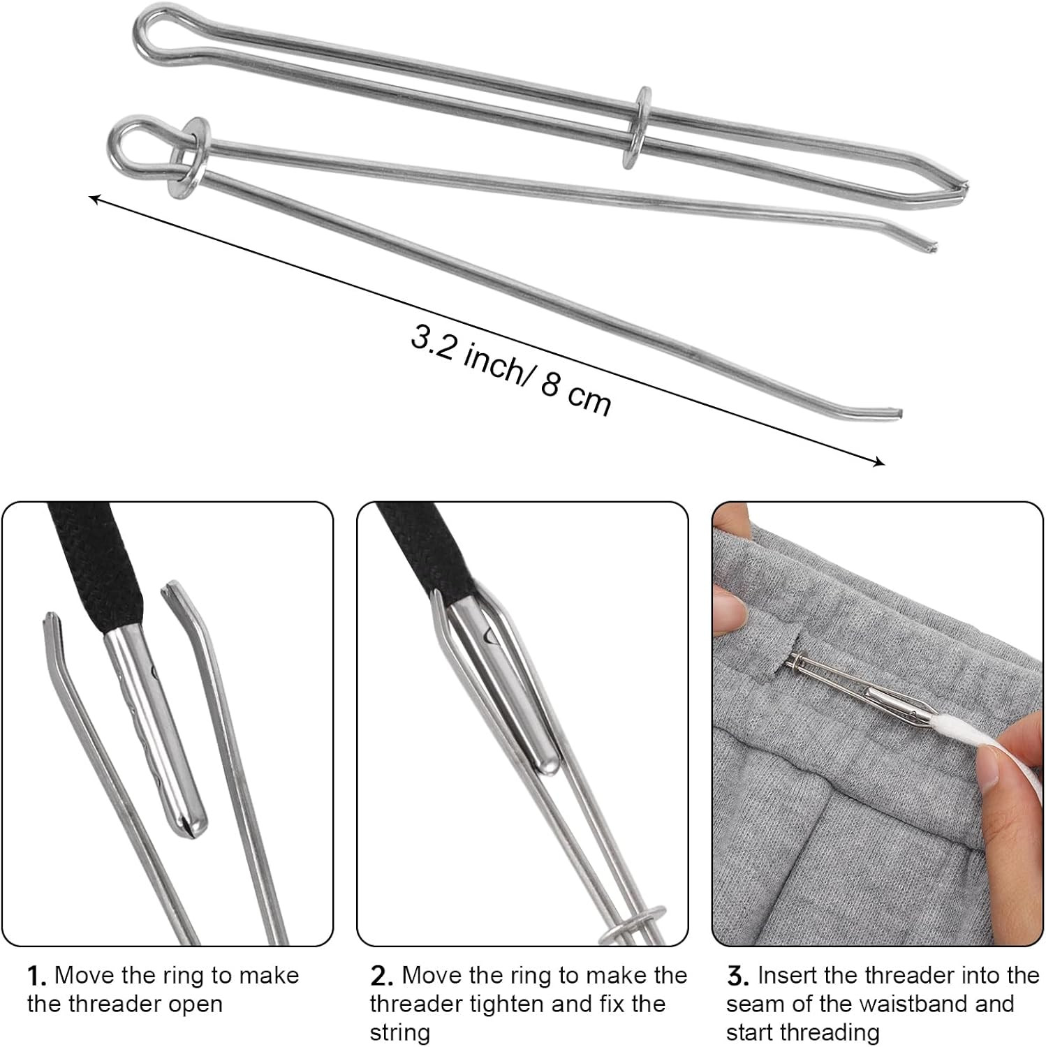 10 PCS 57 Inches XL Drawstring Cords, Drawstring with 3 Pcs Easy Threaders for