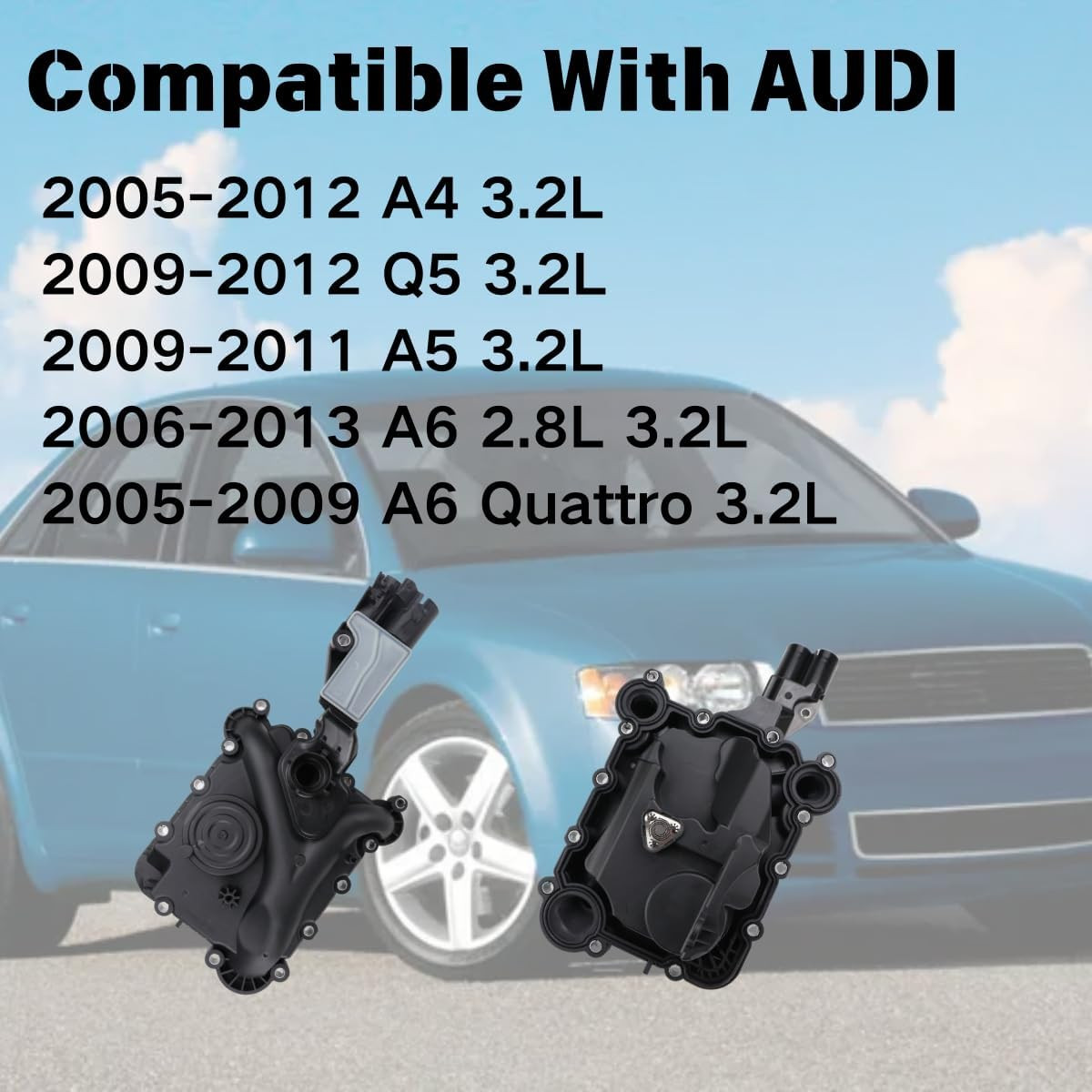 06E103547E Engine Crankcase Vent Valve Oil Separator Compatible with Audi A4(05-