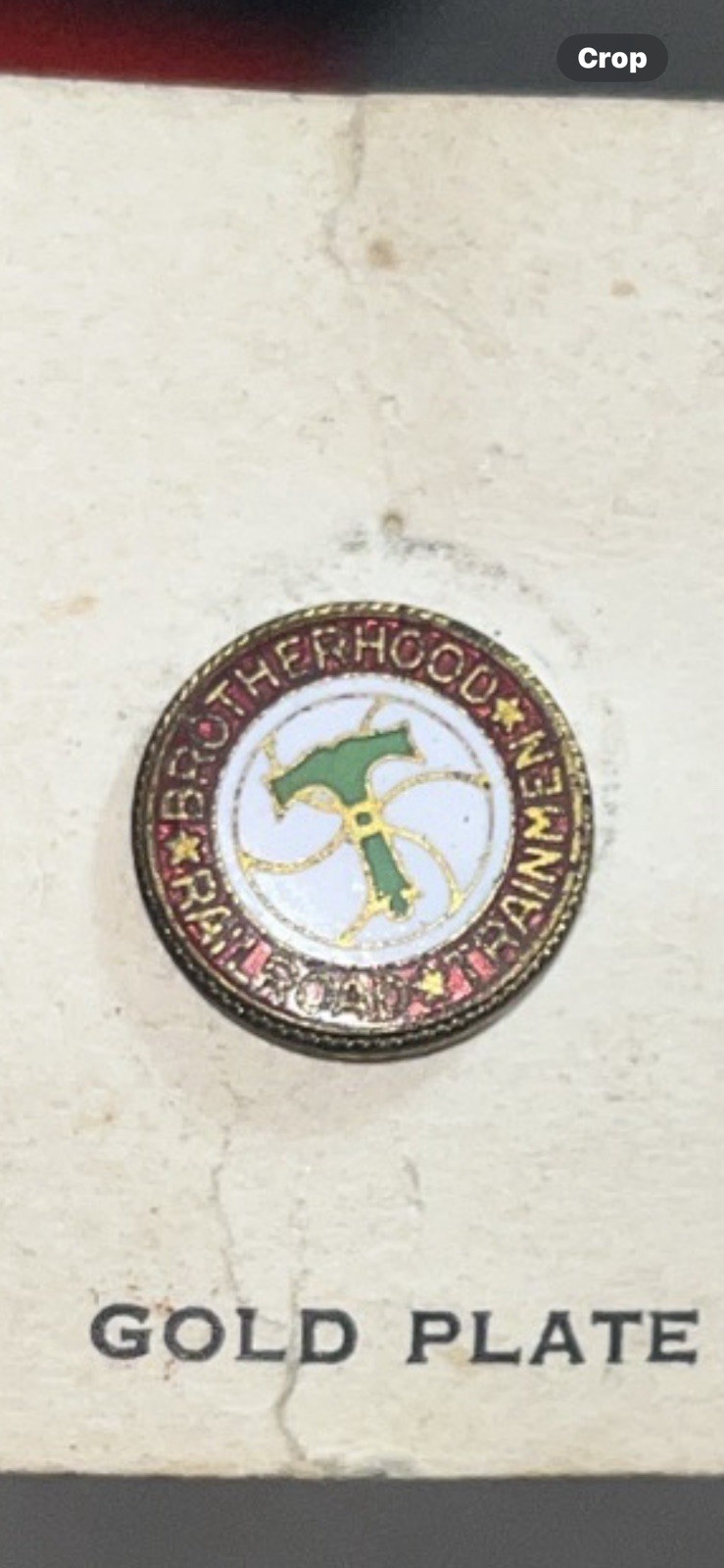Antique Brotherhood of Railroad Trainmen Labor Union Lapel 15 Year Member Pin