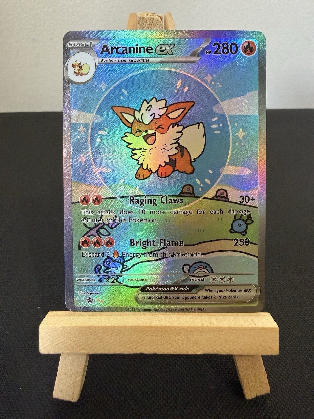 Bubble Arcanine – Pokemon Card – TCG DISPLAY ART CARD CARD – Textured
