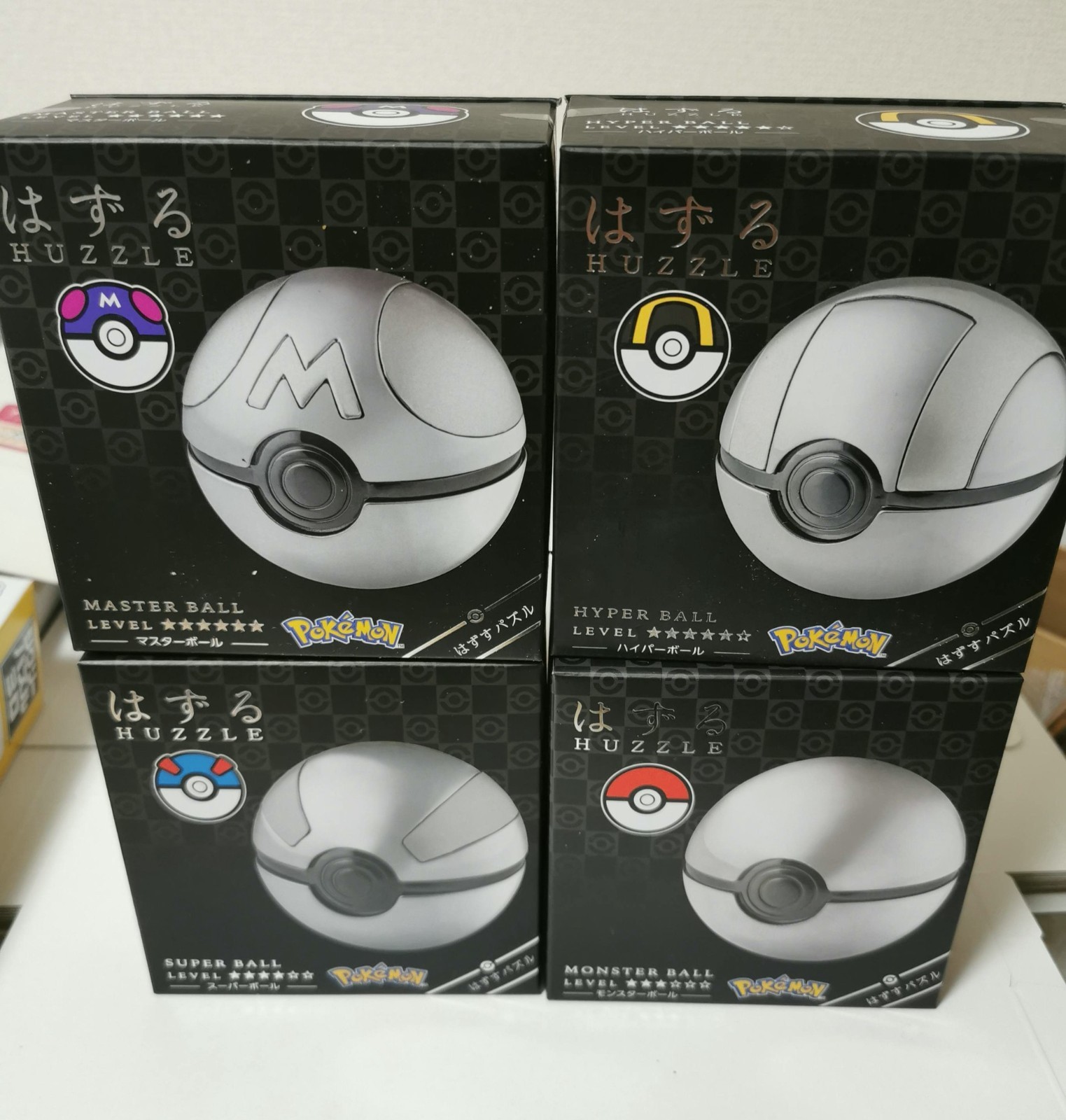 Hanayama Huzzle Pokemon 4 Types Set Monster Super Hyper Master Brain Teaser Puzz