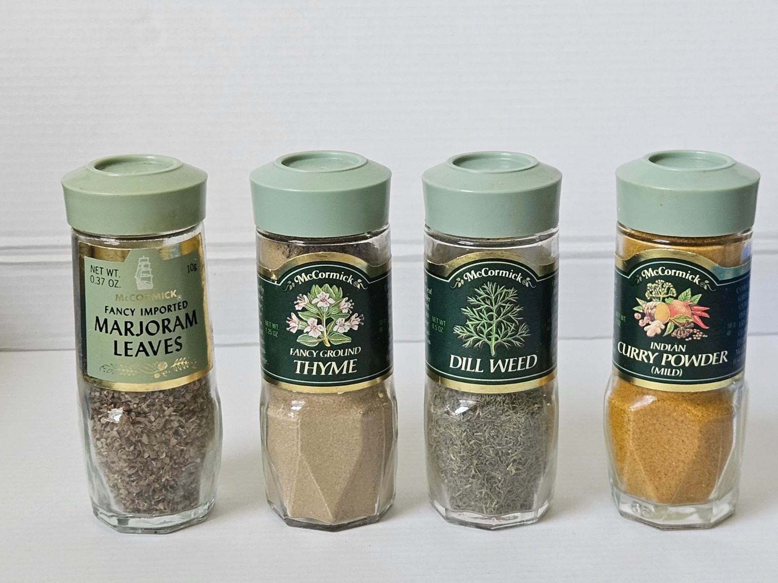 Vintage McCormick glass spice jars set of four